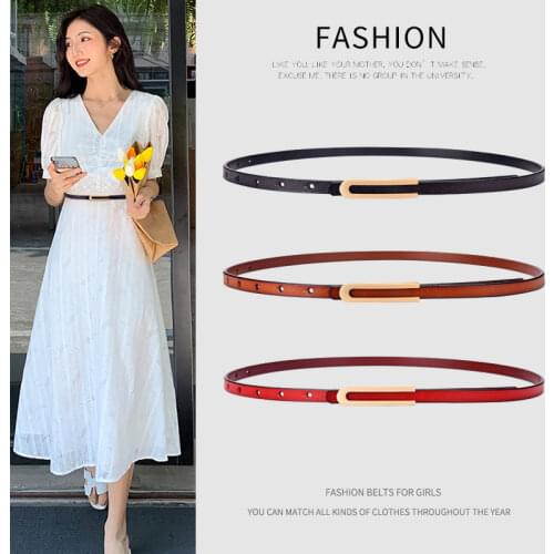 2021 New Thin Belt Womens Office 365 Workplace Stylish All-match Womens Belt Dresses Womens Casual Decoration Wild Pants Belt