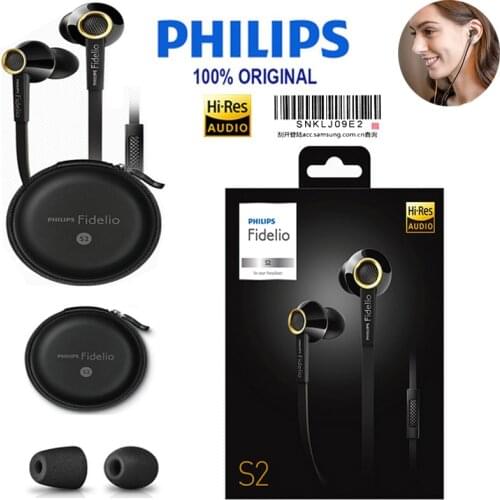 Original Philips S2 In-ear Earphone High Resolution Fever Phone Call Wire Control With Wheat Support Hifi Headsets Official Test