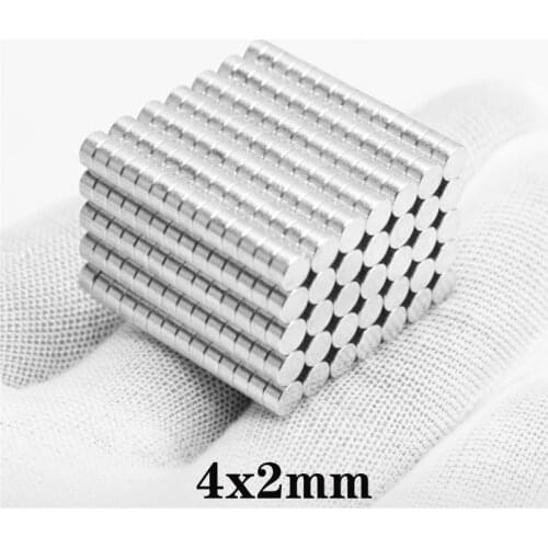 100~2500pcs 4x2 Rare Earth Magnets Diameter 4x2mm Small Round Magnets 4mm*2mm Permanent Neodymium Magnets 4*2 strong magnet disc