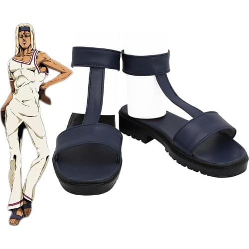JOJO Tiziano Shoes Cosplay JoJos Bizarre Adventure Tiziano Cosplay Sandals Black Shoes Custom Made