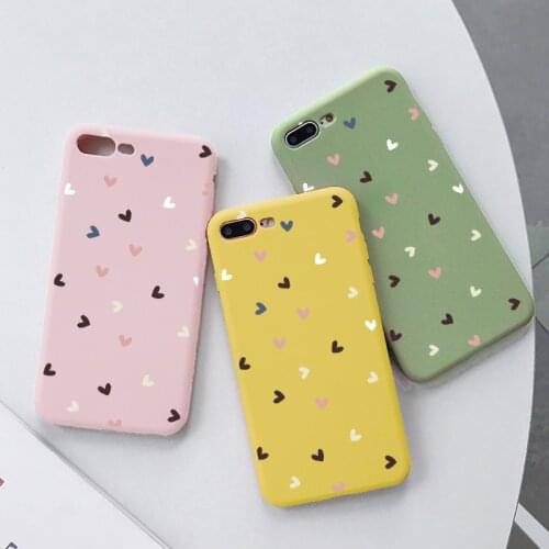 Silicone Love Heart Phone Case For iPhone 12 11 Pro X XR XS Max Soft TPU Bag For iPhone 6 S 7 8 Plus 5 SE 2020 Candy Color Cover