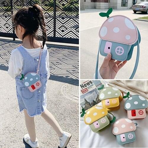 2021 new childrens bag cute mushroom girl messenger bag baby wallet childrens clothing accessories bag