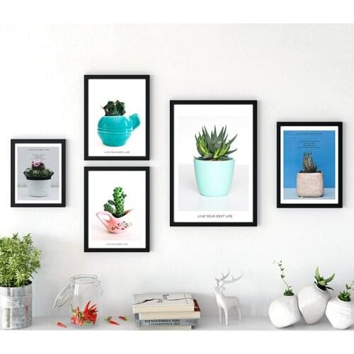Nordic Watercolor Cactus Posters And Prints Wall Art Canvas Paintings Pictures Living Room Home Decoration