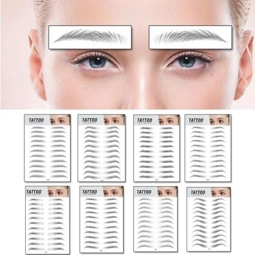 Eyebrow Tattoo Stickers Hair-like Waterproof Long Lasting Stereo Natural Women Fake Eyebrow Stickers Makeup Cosmetics Simulated