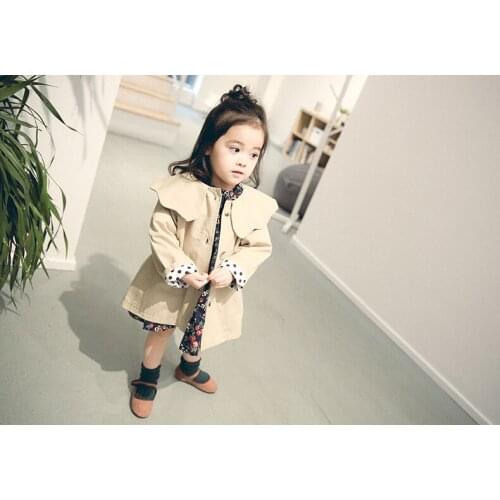 Spring Autumn Kids Windbreaker Newborn Baby Girls Trench Coats Jacket for Girls Fashion Petal Collar Kids Jackets Baby Outerwear