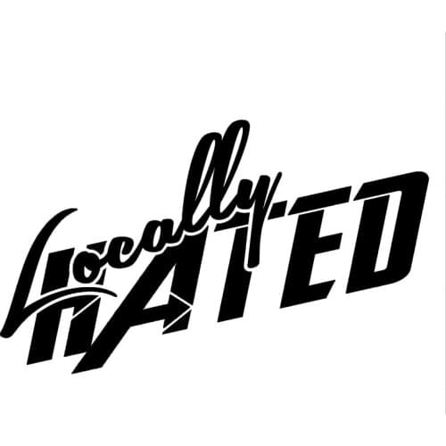 18*10.6CM LOCALLY HATED Classic Turbo Race Window Car Stickers Fashion Vinyl Car Accessories Black/Silver C9-0142