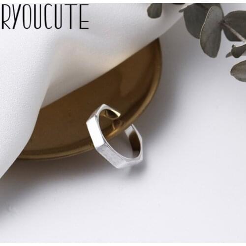 Bijoux Ladies New Hexagon Rings for Women Gifts Vintage Large Adjustable Size Rings Luxury Jewelry