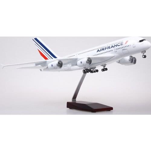1/160 Scale 50.5CM Airplane Air A380 Air France Airline Model W LED Light & Wheel landing gears Diecast Plastic Resin Plane toy