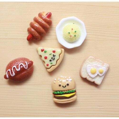 10pcs/lot kawaii flatback resin foods hambury mix colors resin cabochons accessories
