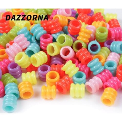 100/200/300/500Pcs Acrylic Large Hole Beads for Children Children Beads for Jewelry Making DIY Handmade Bracelets Necklace Mixed