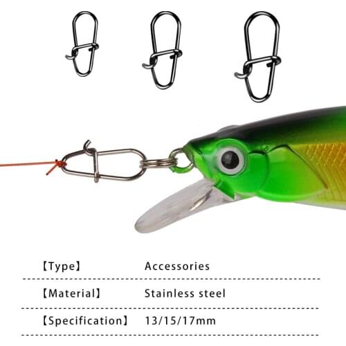 100pcs Bearing Rolling Swivel Stainless Steel Snap For Fishinghook/Lure/Line Pike Fishing Accessories Connector