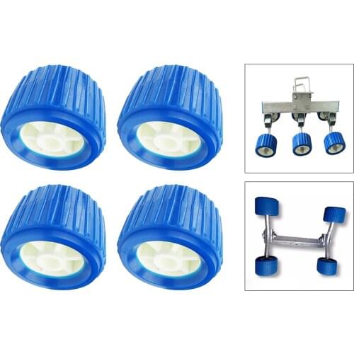 4x Boat Trailer Roller Inflatable Boat Ribbed Wobble Roller Plastic Kit New