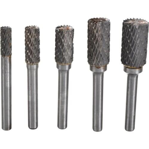 5Pcs 1/4 Inch Tungsten Carbide 6-14mm Drill Bits Rotary Burrs Metal Woodworking Milling Cutter For Machine Tools