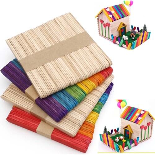 50Pcs/Set Kids DIY Craft Toys Colorful Natural Wood Counting Sticks Montessori Preschool Children Counting Math Educational Toys