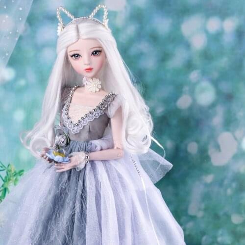 60cm Cat Princess Dolls Handpainted Makeup 1/3 Bjd Doll Full Set with Wig Clothes Jointed Girls Dolls Toys for Children Gift