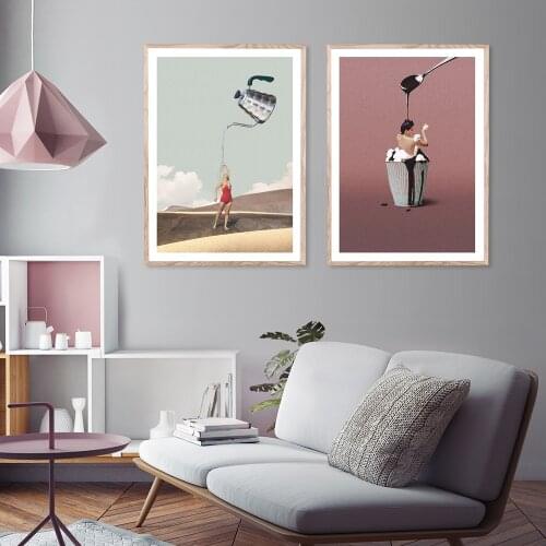 Abstractism Funny Creativity Wall Art Canvas Painting Nordic Posters and Prints Wall Pictures for Living Bedroom Decoration