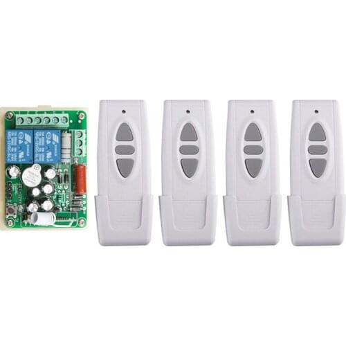 AC220V 1CH 10A Wireless Remote Control Switch System teleswitch 1*Receiver and 4*Transmitter for Appliances Gate Garage Door