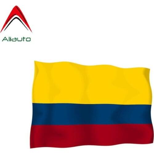 Aliauto Funny Creative Car Sticker Colombia Flag National PVC Waterproof Sunscreen Anti-UV Reflective Decal,12cm*8cm