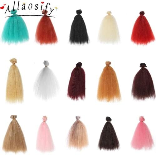 Allaosify Fluffy Explosion Sd Bjd Doll 1/3 1/4 1/6 General Wig Hair Curtain Hair Row 15cm Yaki Hair For Doll