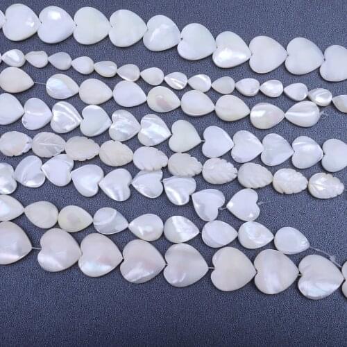 10pcs/lot White Natural Mother of Pearl Shell Loving Peach Heart Beads Pendant charms for Jewelry Making DIY Bracelet Necklace