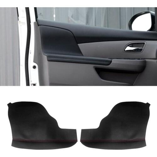 For Honda Odyssey 2011 - 2014 2015 2016 2017 2pcs Microfiber Leather with foam Car Front Door Handle Armrest Panel Cover Trim