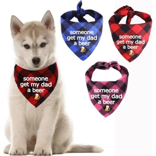 Classic Plaid Dog Bandanas Pet Scarf Bandana For Dog Cotton Washable Bow Ties Collar Cat Dog Scarf Large Dog Accessories