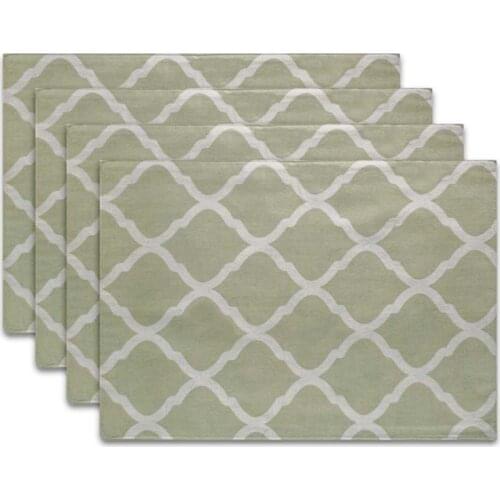 Mcao Placemats for Dinning Table Cotton Tropical Monstera Palm Leaves Floral Pattern Tablemats for Christmas Thanksgiving TJ6140