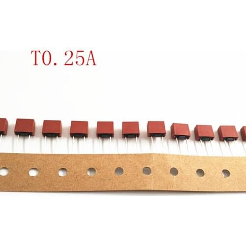 50pcs/lot T0.25A 392 Square Plastic Fuses 0.25A 250V Slow Blow Square Fuse LCD TV Power Board Commonly Used