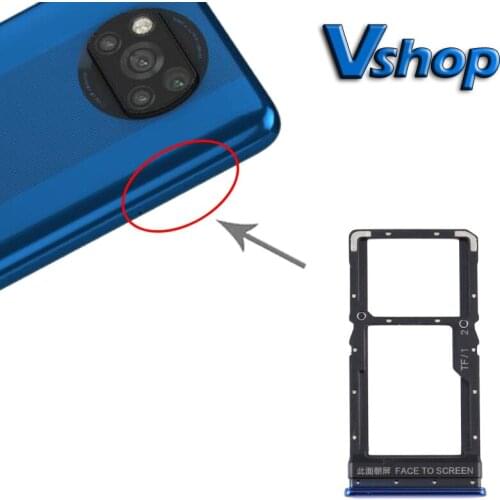 SIM Card Tray + SIM Card Tray / Micro SD Card Tray for Xiaomi Poco X3/Poco X3 NFC Mobile Phone SIM Card Socket Replacement Parts