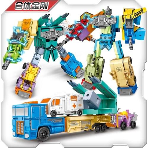 Baby boys Magic Numbers Creative Blocks Assembling Educational Blocks Action Figure Transformation Robot Deformation Letter Toys