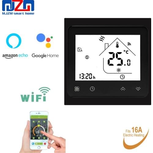 MJZM 16A-002-WiFi Thermostat for Warm Electric Floor Heating Temperature Controller WiFi Regulator Works with Google Home 16A