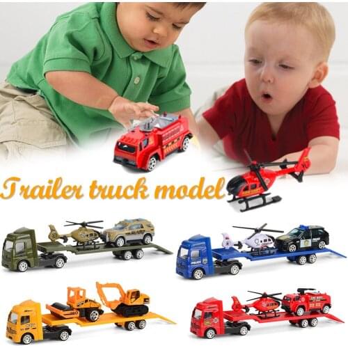 1:64 Car Model Trailer Toy Trailer Trucks Toy Alloy Engineering Trailer Loader Truck Model Toys For Children Excitement