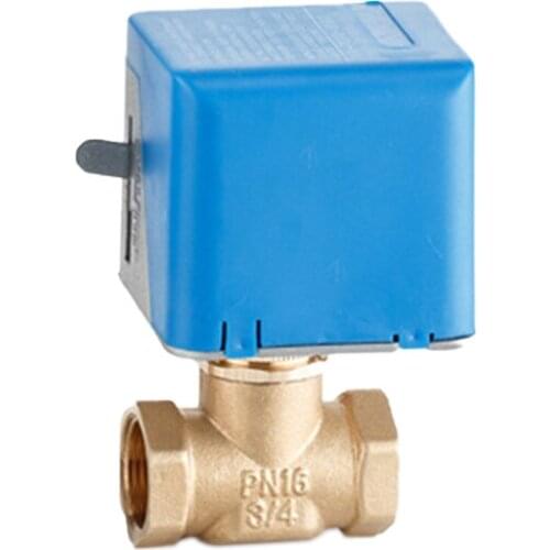 3/4" Motorized Electric Brass Globe Valves 2 Wire AC220V Two Way Stop Shut-off Valve