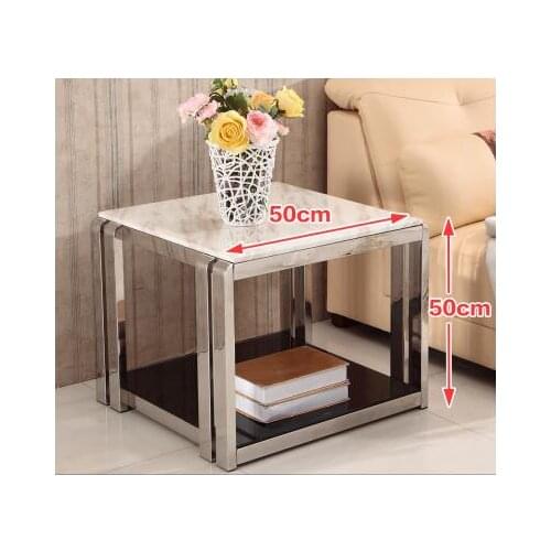 Marble corner a few edge a few sofa small edge a few originality stainless steel contracted and contemporary small square tea ta