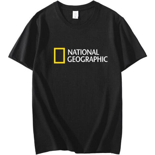 2021 Summer Hot Sale Boys T-shirt National Geographic Magazine Harajuku Style Color Print Street Mens T-shirt Short Sleeve