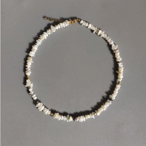 Handmade Irregular Pearl Necklace Gold-color Beads Mix and Match Fashion Neck Accessories New Year Gift for Women High Quality