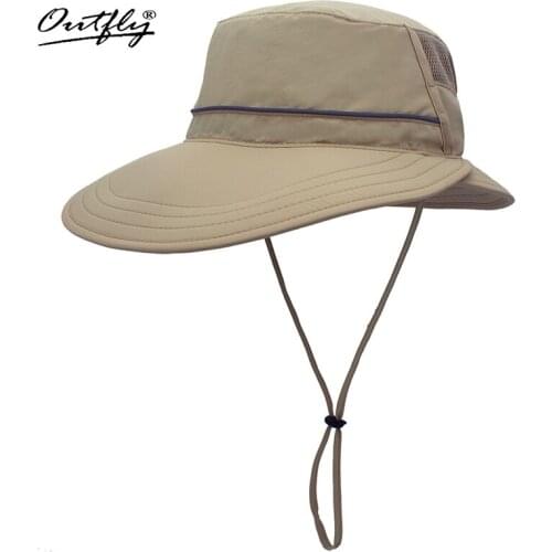 Outfly 2020 New Styles Gourd Shaped Wide Brim Sun Hat for Women and Men Summer Polyester Quick-Dry Sun Protection Beach Hat