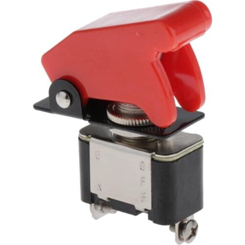 12V20A Rocker Toggle Switch with Red Safety Cover Auto Boat Truck Press Button Parts Household Appliances Accessories