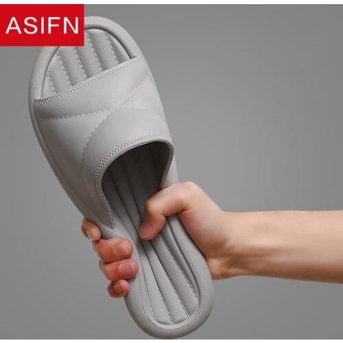 ASIFN Home Men Bath Slippers Summer Bathroom House Indoor Slides Soft Soles Non-slip Mens Shoes Pantoufle Mens Shoes