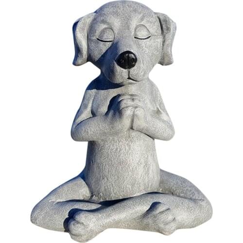 Dog Buddha Meditation Dog Statue-Yoga Garden Gardening Statue Decoration Small Exquisite Home Decorations Ornaments Resin Crafts