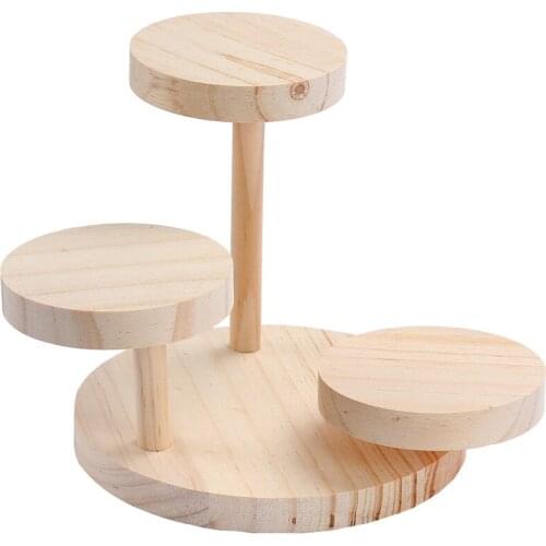 Sunglasses Display Rack Wooden Eyewear Display 3 Platforms Wood Base Holder