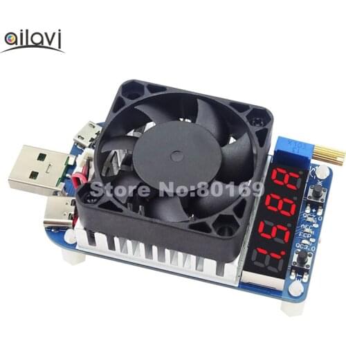 USB Electronic Load Tester Intelligent Trigger 5V9V12V20V Battery Discharge Digital Ammeter Voltmeter Adjustable 35W