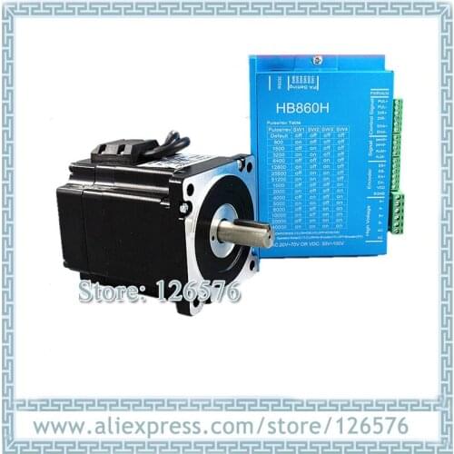 Closed Loop 2-phase stepper Motor 8N.m 86HB250-118B + HB860H hybrid Nema34 stepper Motor and driver with 3m cable