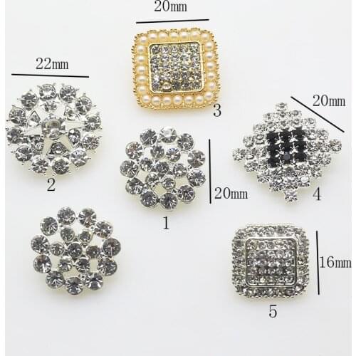 ZMASEY NEW Fives Size 10Pcs/Lot Diamond Buttons Crystal Button for Clothing DIY Hand Sewing Dectorative Accessories