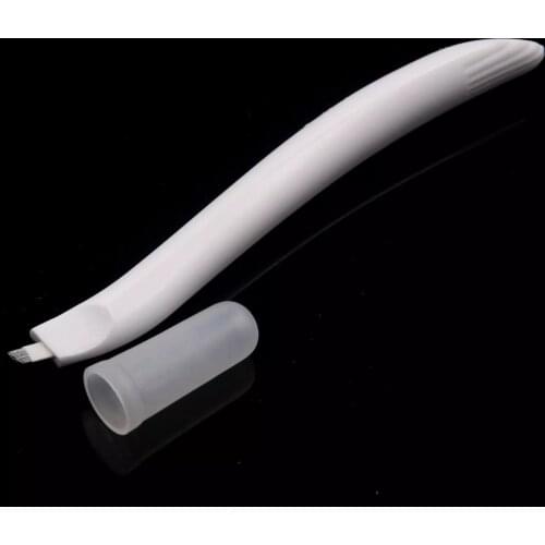 10pcs White Nano U Blade Disposable Microblading Pen Permanent Makeup Manual Tattoo Eyebrow Tools