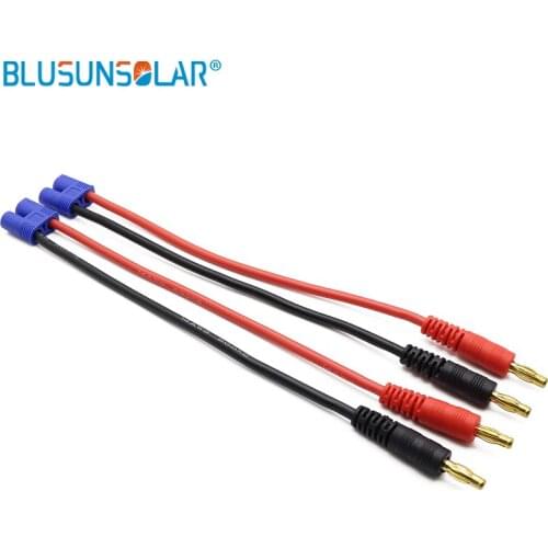 100 sets / lot EC3 to 4.0mm banana bullet plug connector with 14 AWG 203MM silicone cable for DIY Lipo battery RC power supply