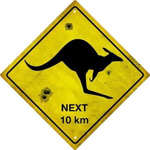 13cm X 13cm Hot Sell Personality Car Sticker Kangaroo Souvenir Road Sign Accessories Decal Car Window Vinyl Waterproof PVC