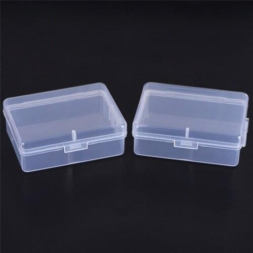 2Pcs/pack Square ClearPlastic Jewelry Storage Boxes Beads Crafts Case Containers With Lid 5*6.8cm Hot Sale
