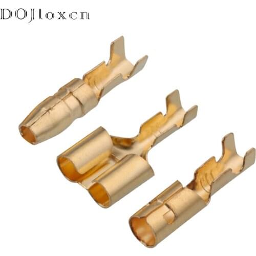 20/50/100/200/500 Pcs Round Tinned Copper Crimp Golden Terminal Male Female Wiring Connector Socket DJ211-4A DJ222-4A