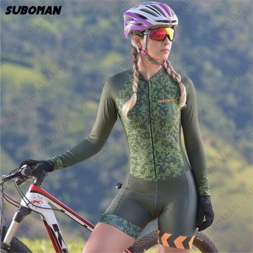 2021 Wholesale Jumpsuit Womens Breathable suboman Team Triathlon Suit long Sleeve Shorts Quick-Drying bike Clothing Skinsuit